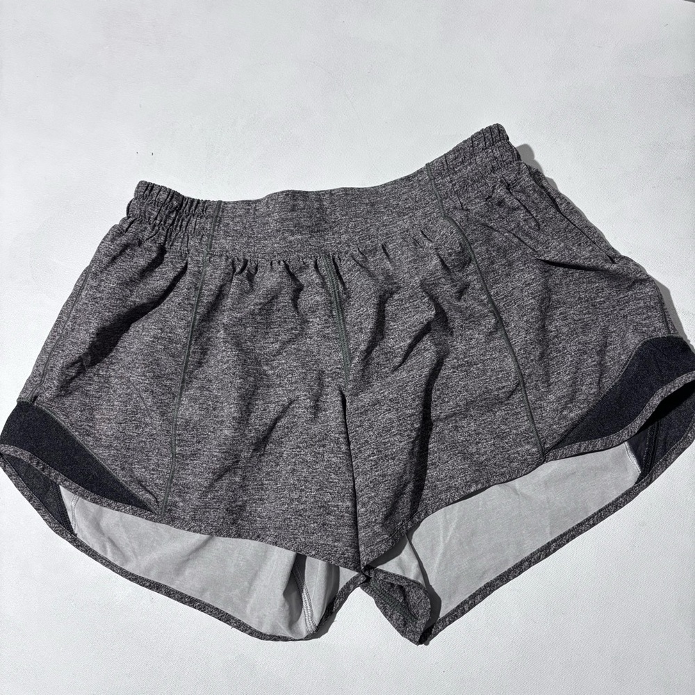 Lululemon Athletica Heather Gray Hotty Athletic Shorts 8 medium
